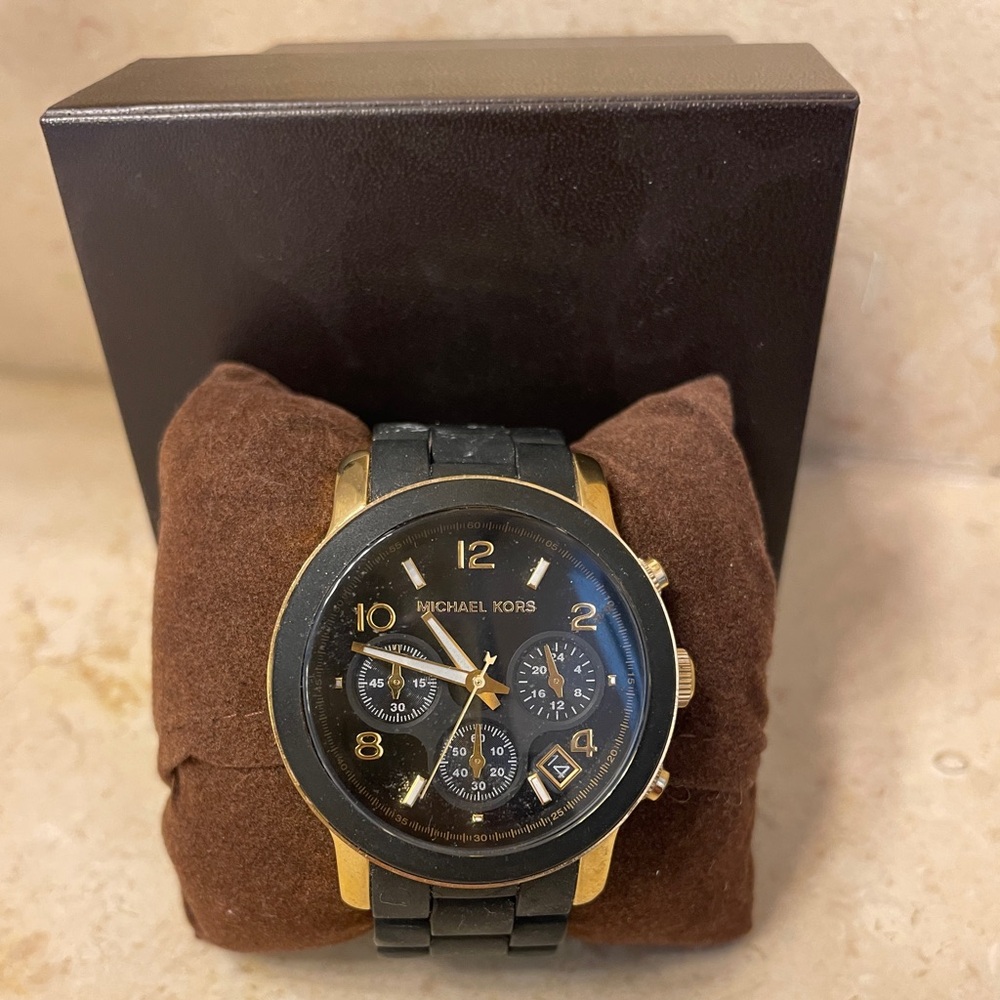 Michael Kors Black and Gold Watch